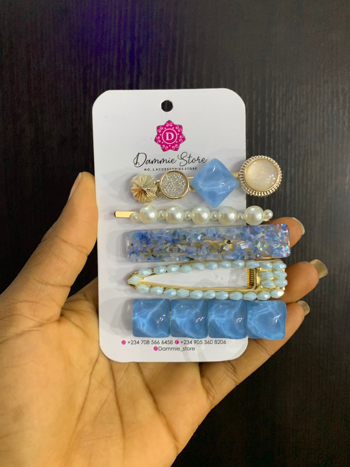 Blue Hairclip Set