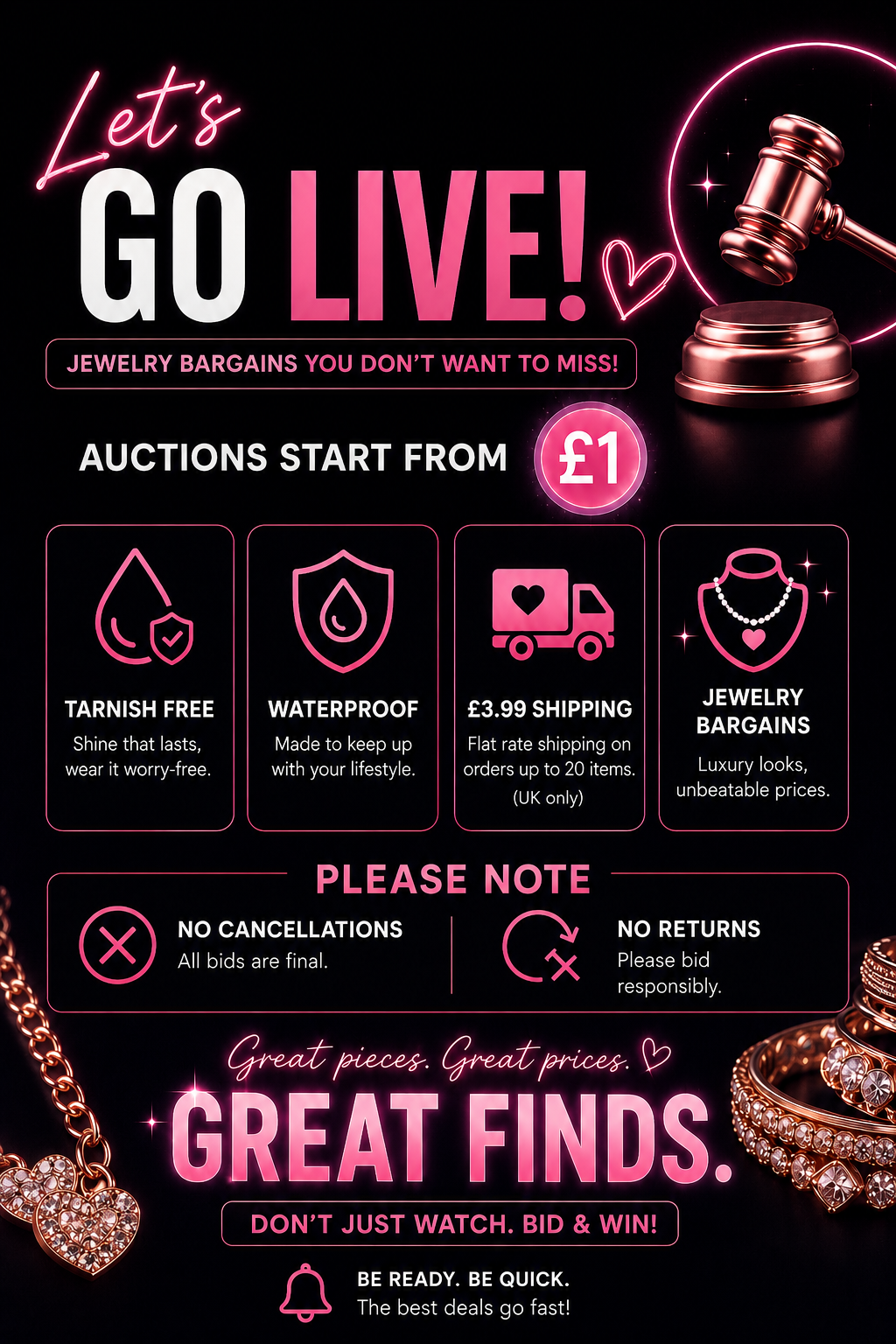 £1 Jewellery Live Auction