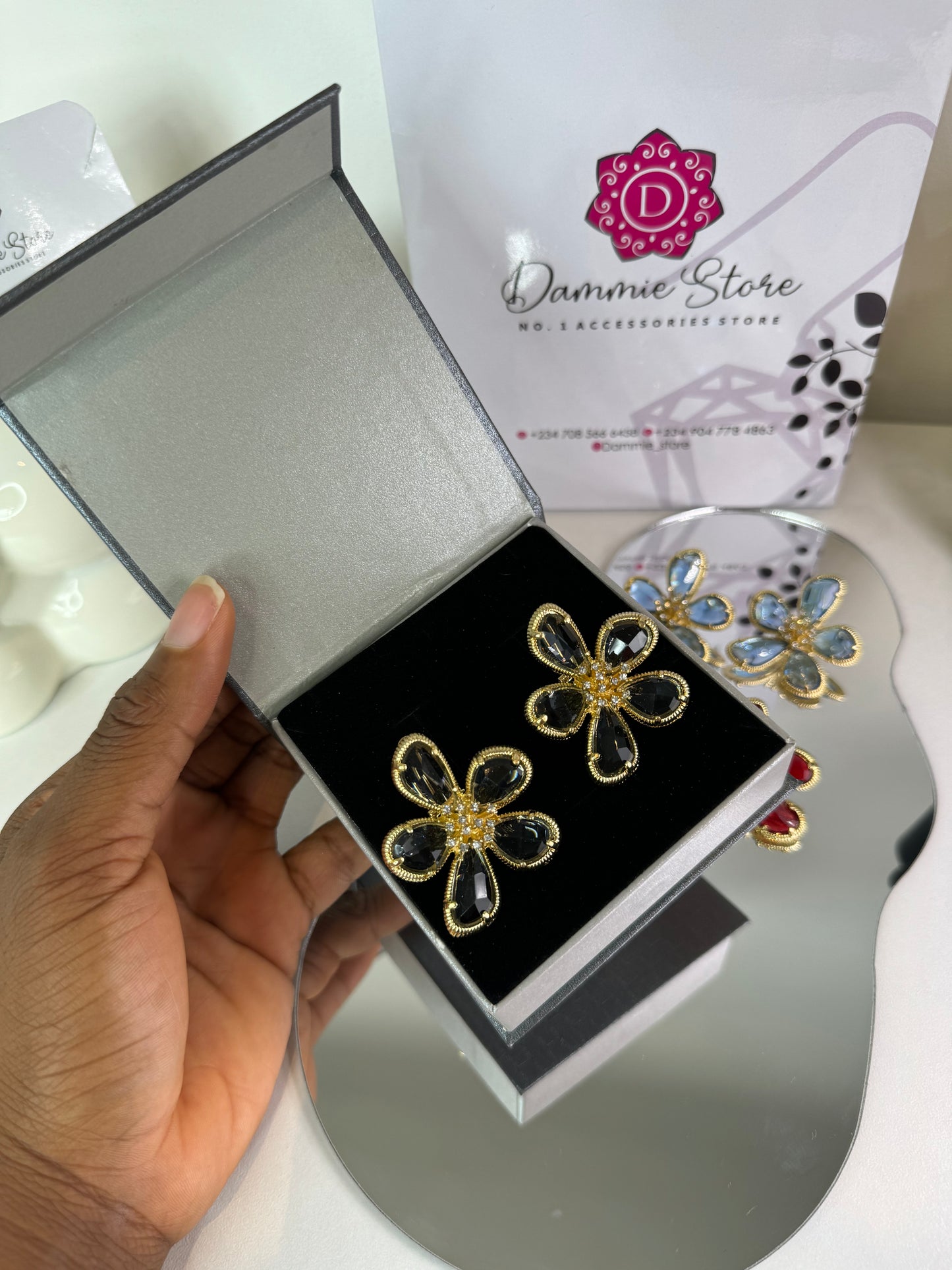Crystal Flower Earrings