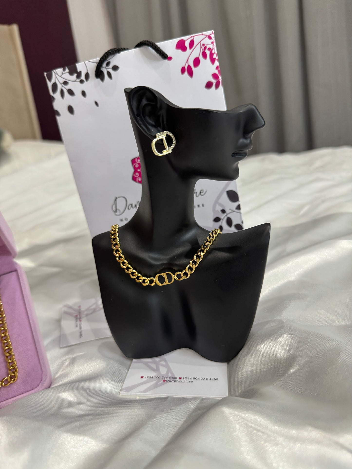 CD Letter Initial Necklace