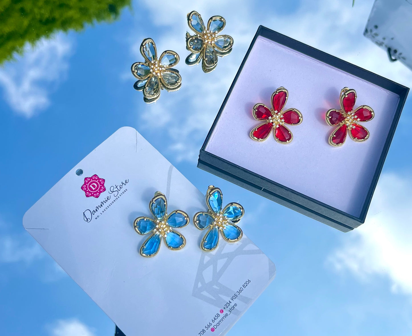 Crystal Flower Earrings