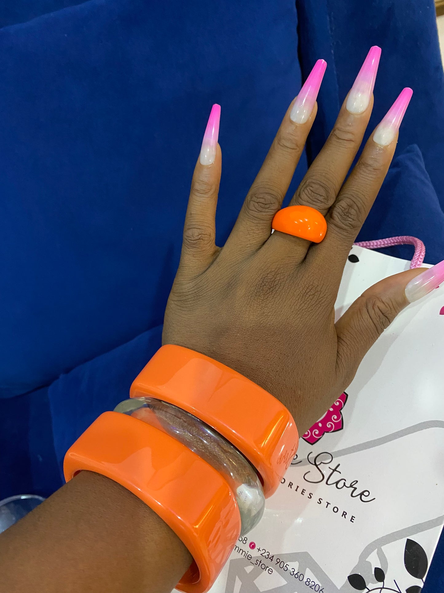Orange Acrylic Bangle
