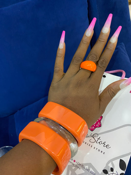 Orange Acrylic Bangle