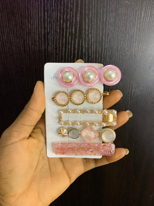 Pink Hairclip Set