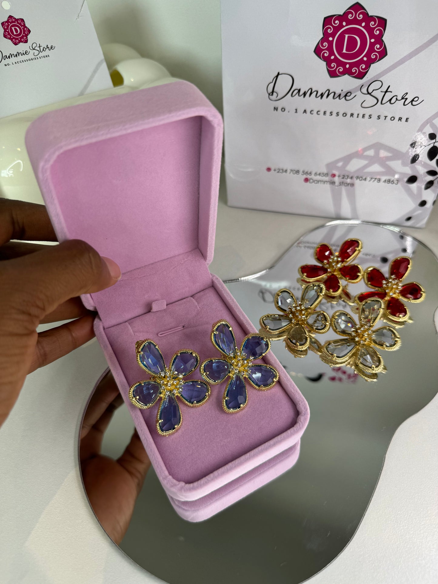 Crystal Flower Earrings