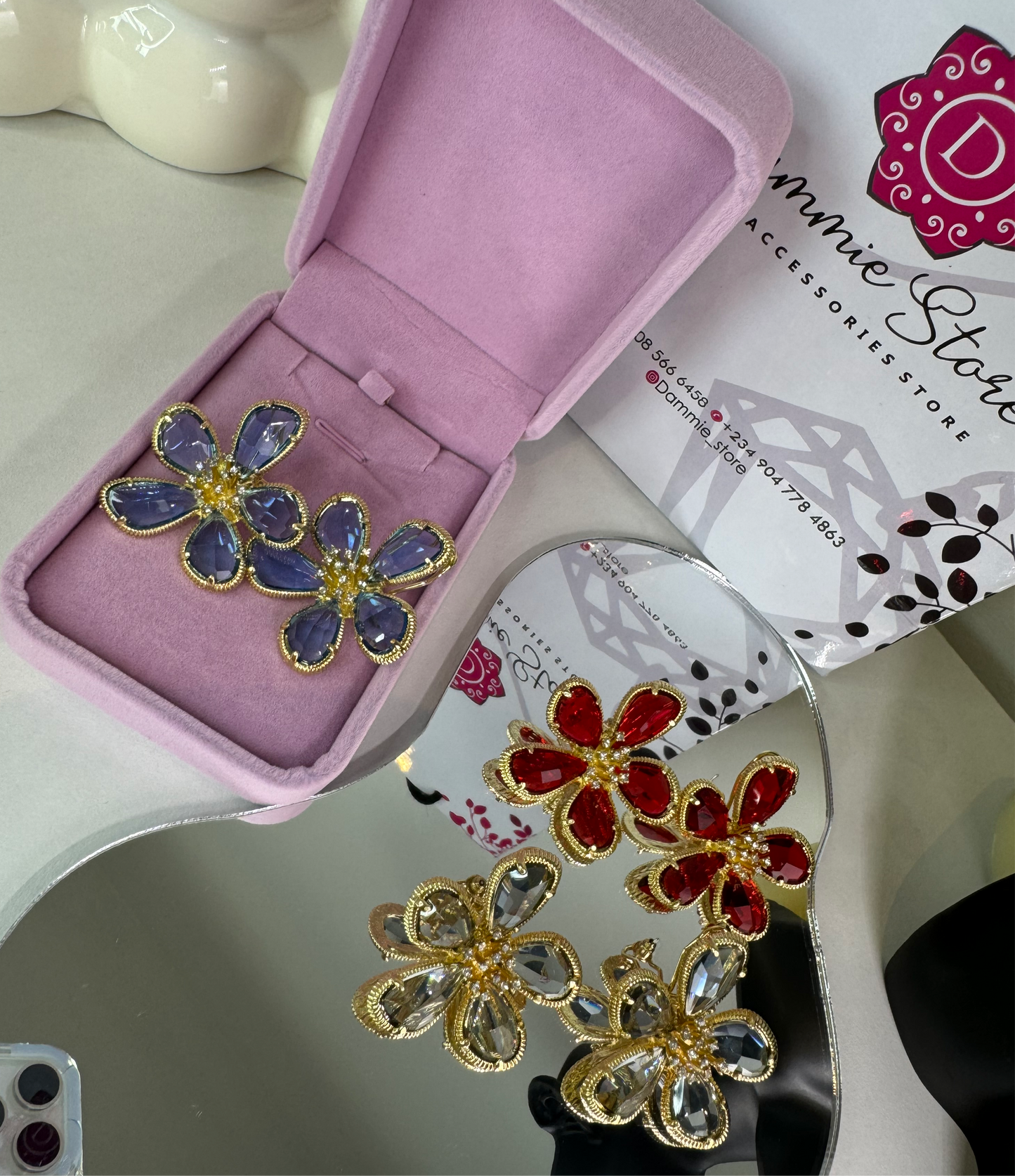 Crystal Flower Earrings