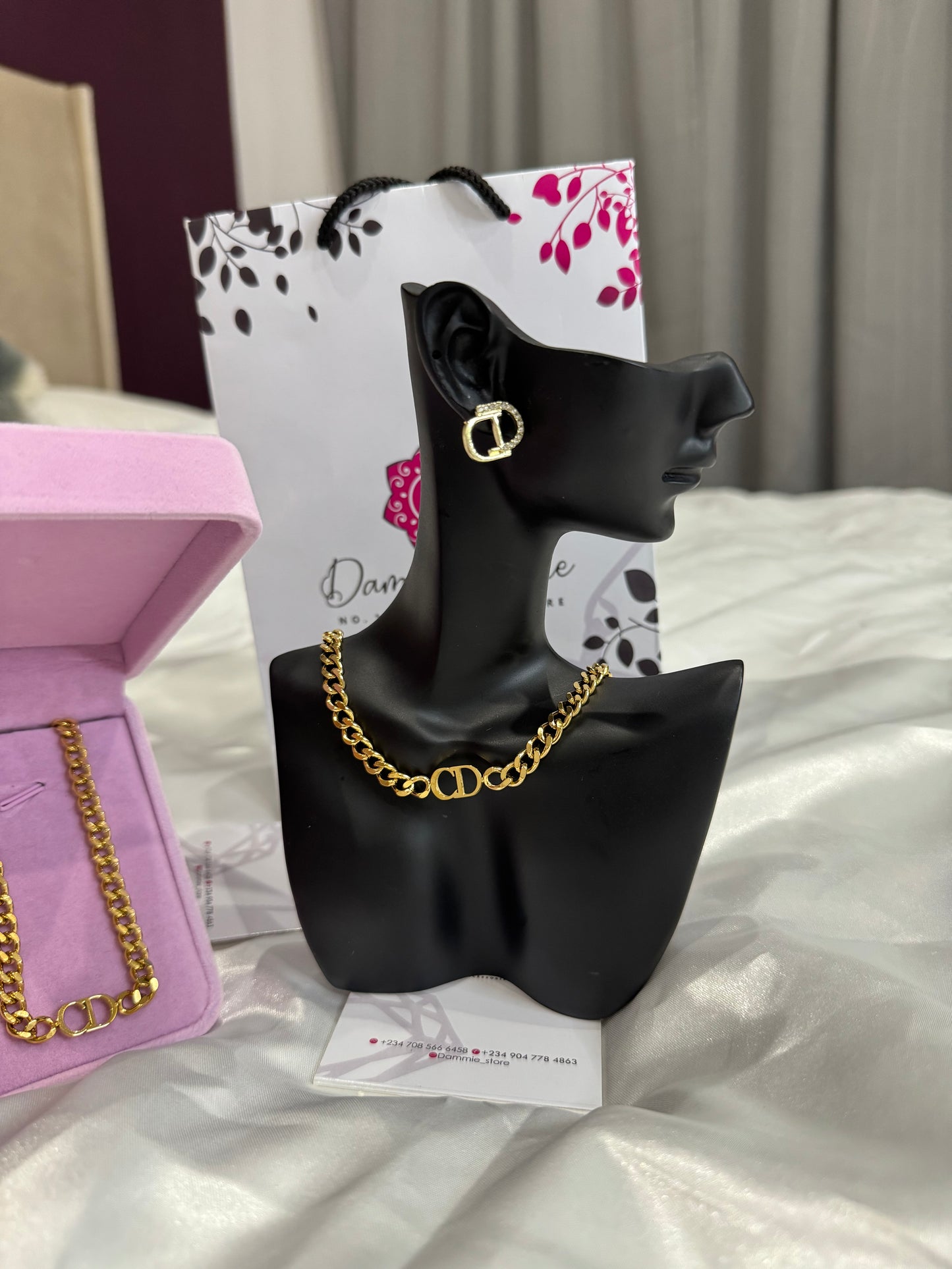 CD Letter Initial Necklace