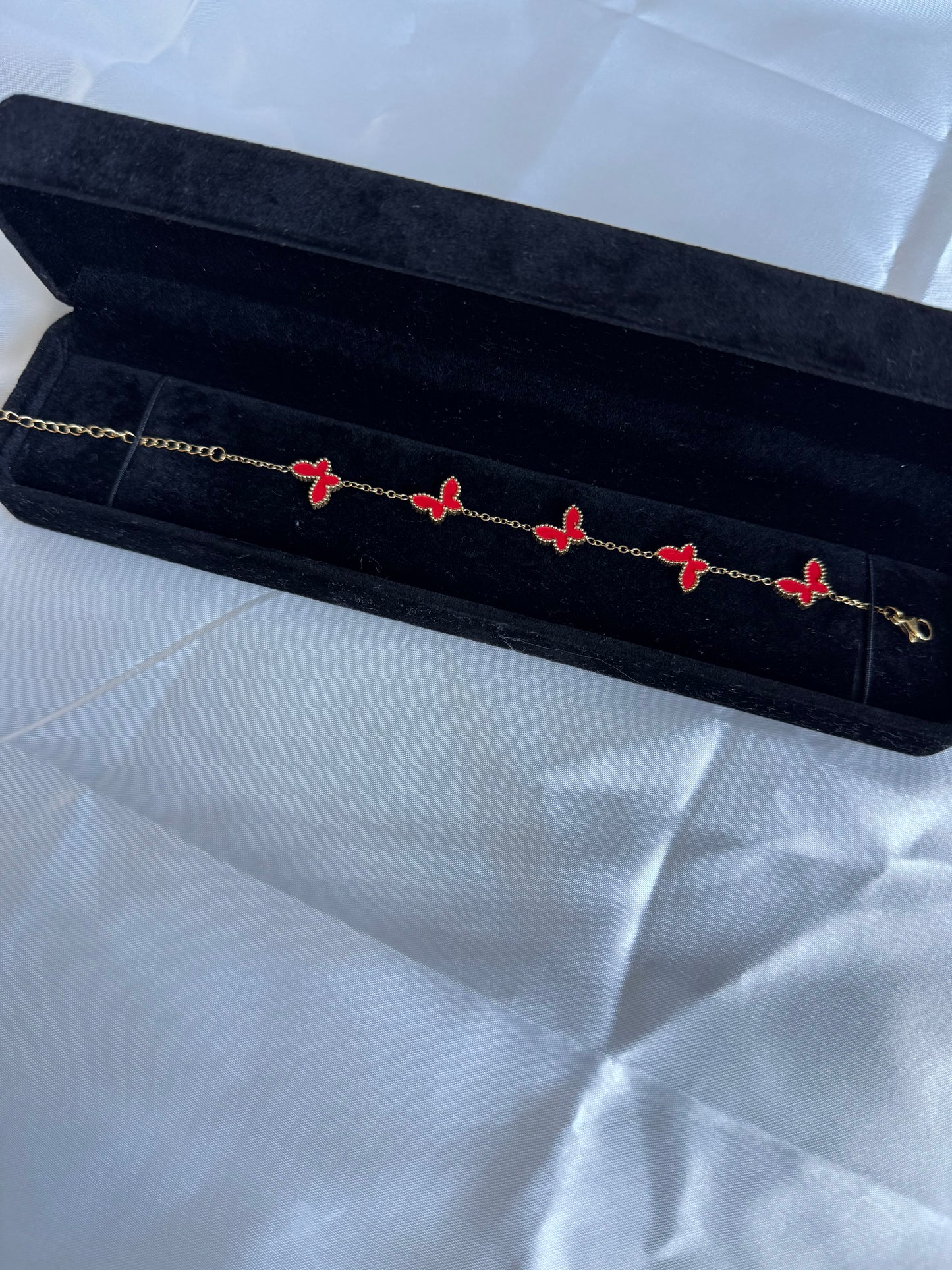 Stainless Steel 18k Gold Plated Clover Butterfly Bracelet